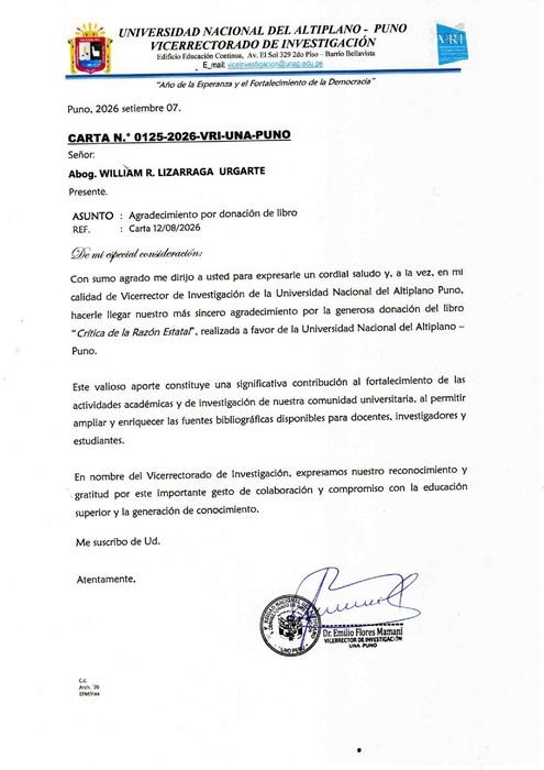 Universidad Nacional del Altiplano (Puno) — Vice-Rector