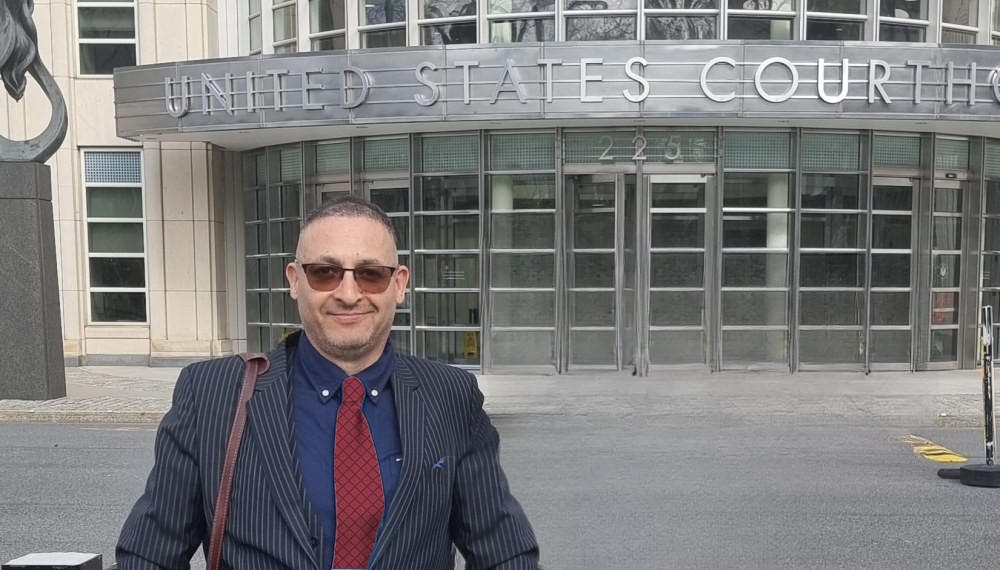 William R. Lizárraga, Esq. in front of the United States Courthouse in New York