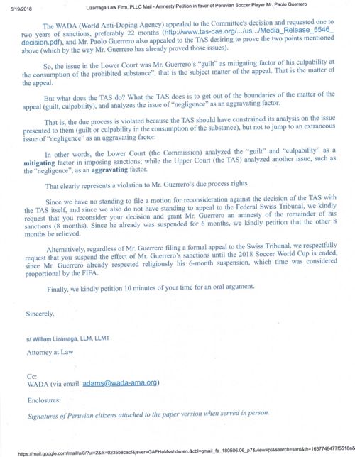 The petition as sent by email to FIFA — page 4 of 4